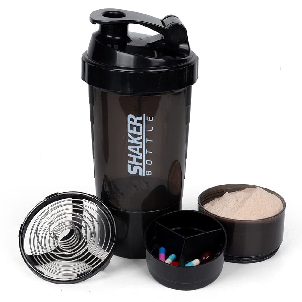Shaker — Botella mezcladora de proteína (3 capas, 500 ml)