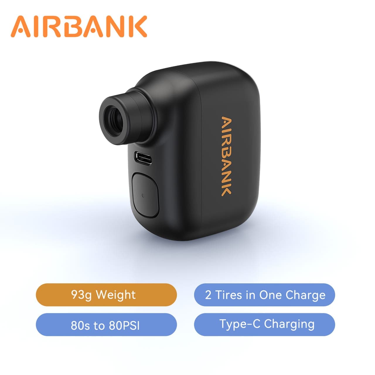 Hinchador eléctrico portátil AIRBANK AS100 (100 PSI, USB-C)