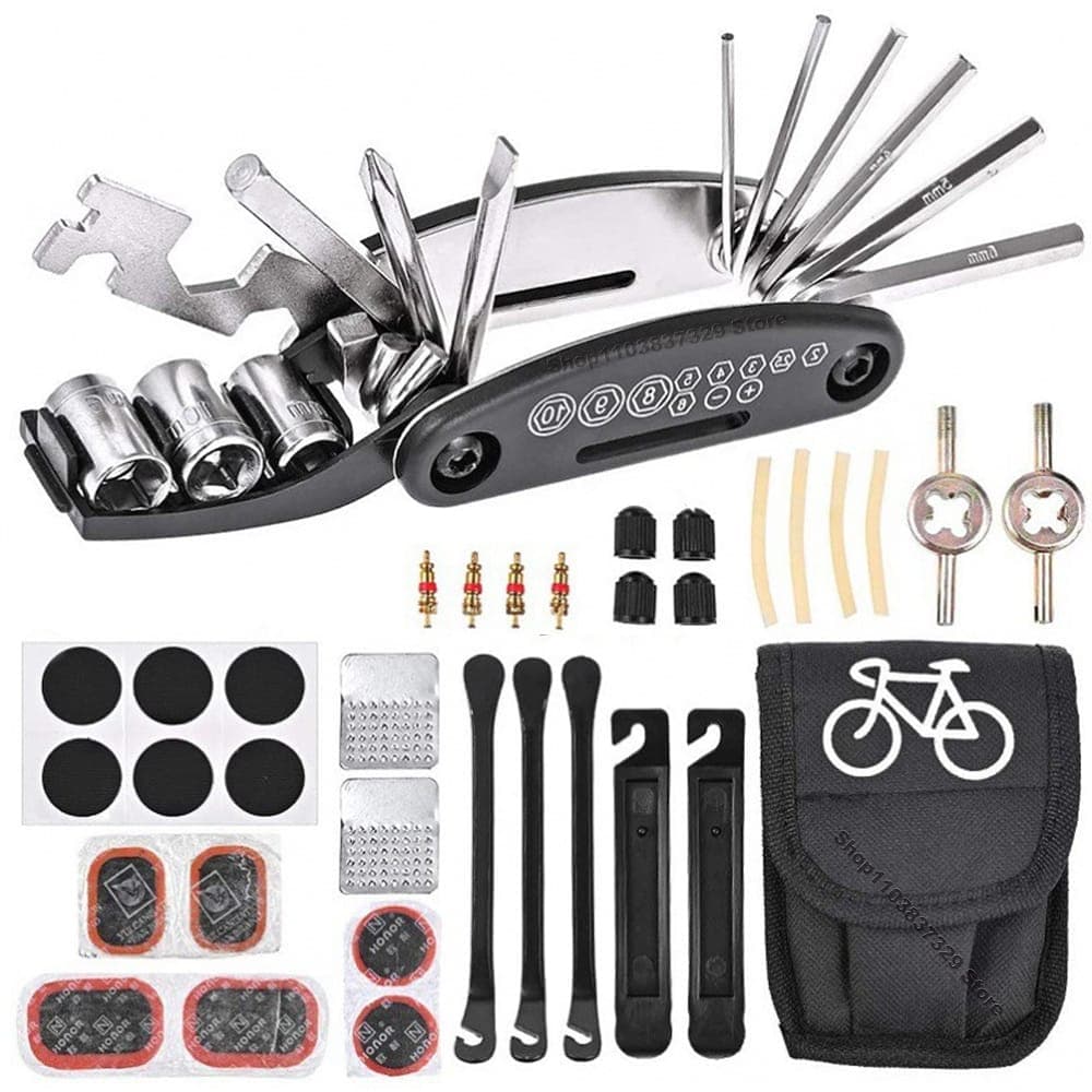 Multiherramientas + Set de reparación de bicicleta
