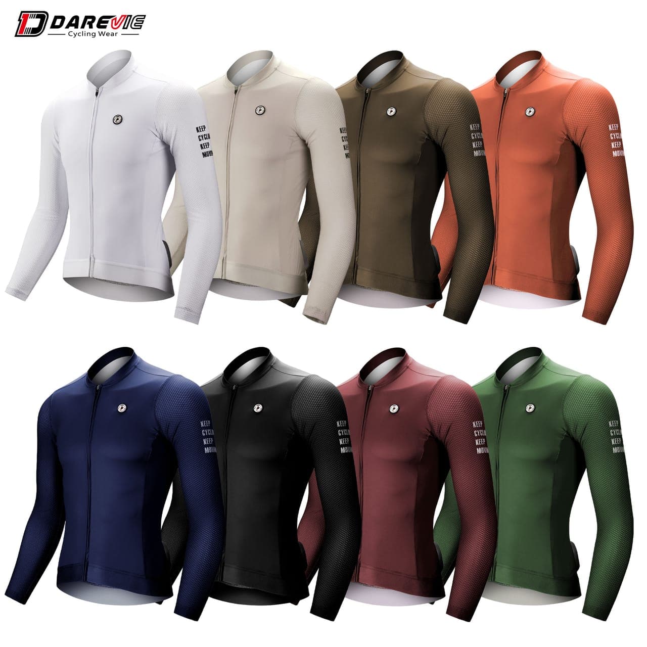 Darevie — Maillot Aero profesional de manga larga (malla 3D)