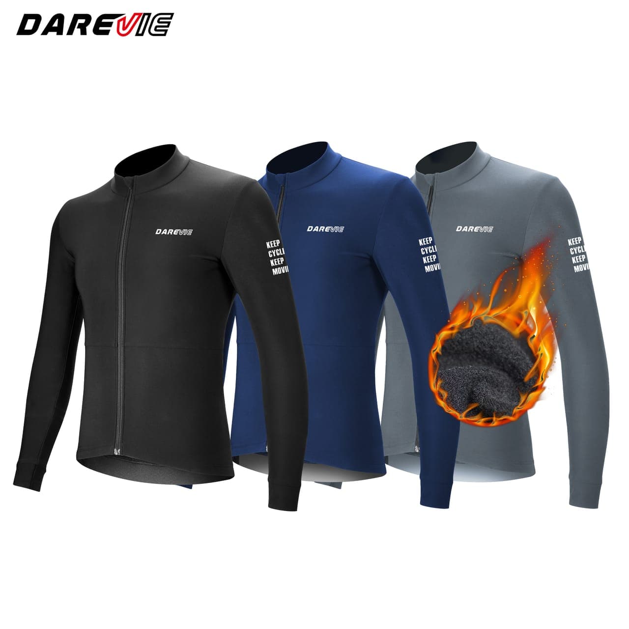 Darevie — Maillot térmico de invierno (manga larga, forro polar)