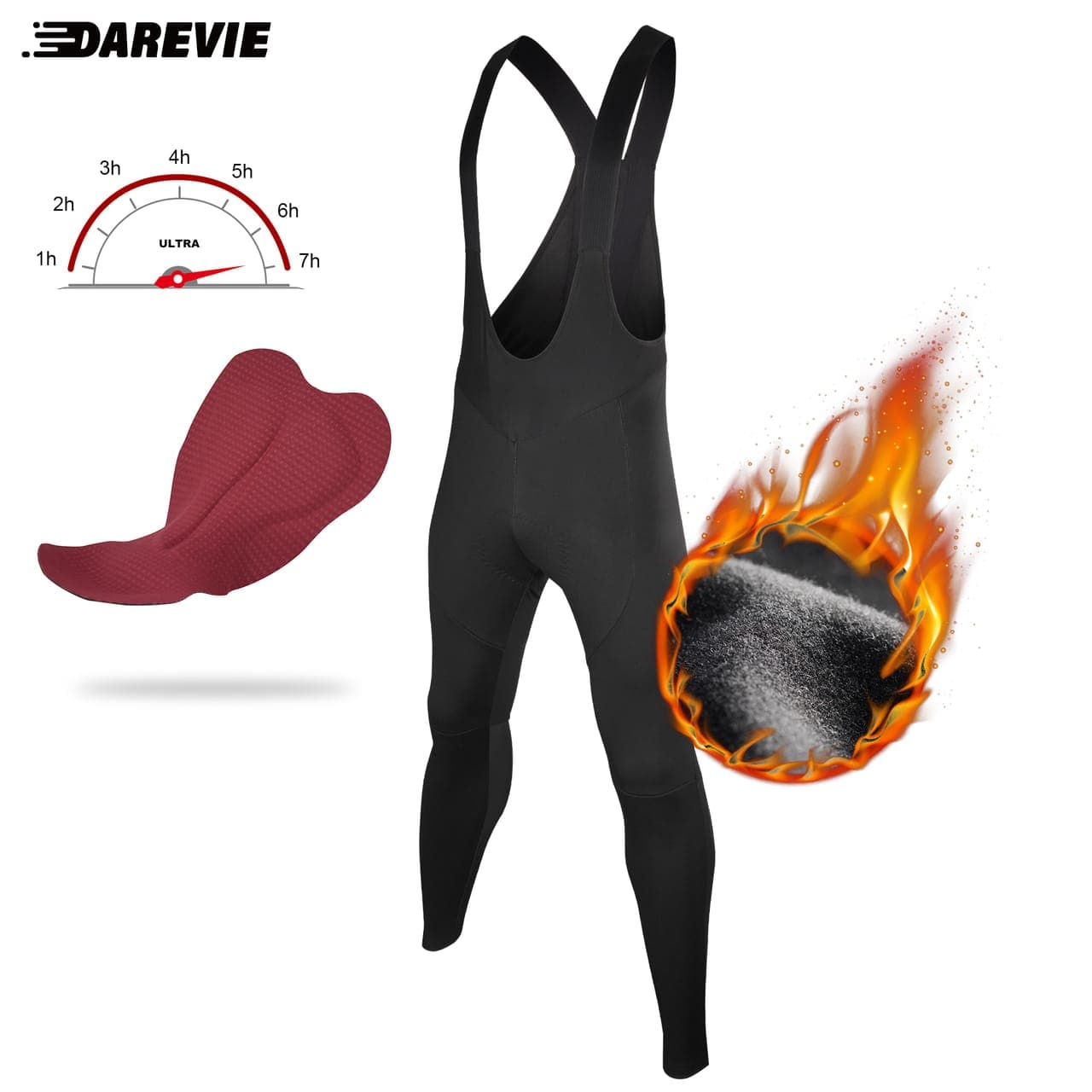 Darevie — Culotte largo térmico con tirantes (invierno, cortavientos)